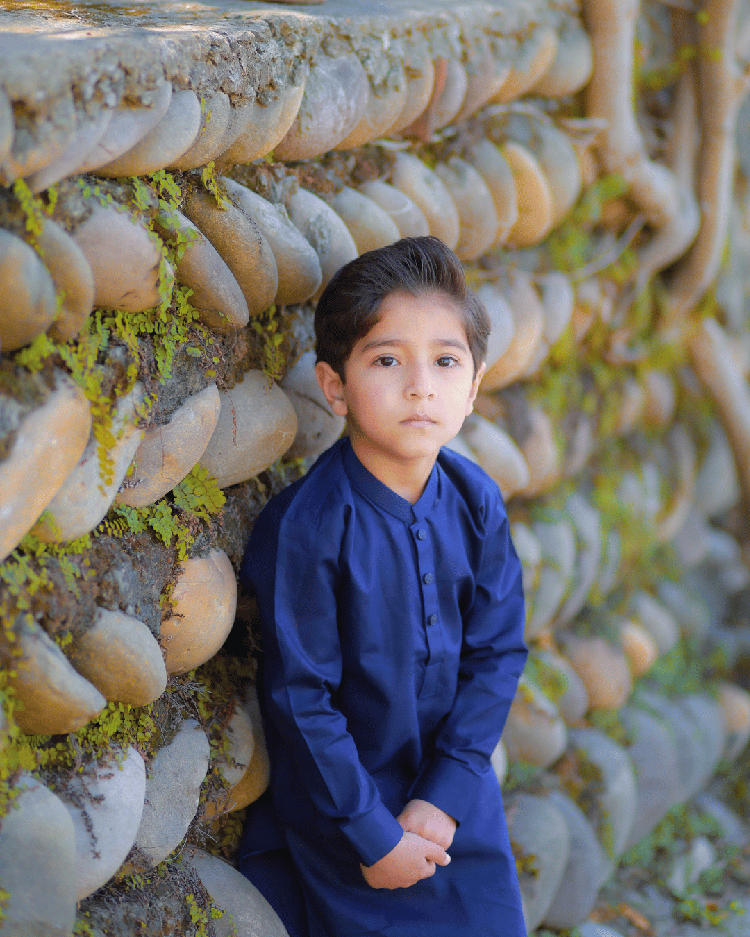 Boys Royal Navy Cotton Kurta Trouser