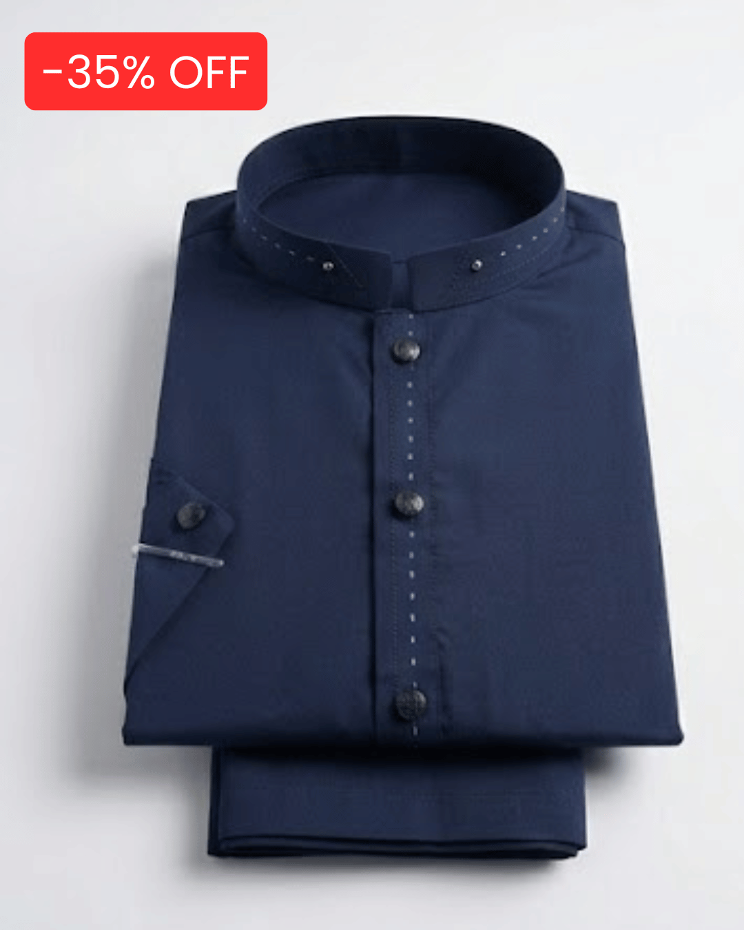 boys navy blue boski kurta trouser set