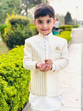 Gown style Cream Prince Coat