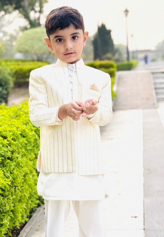 Gown style Cream Prince Coat