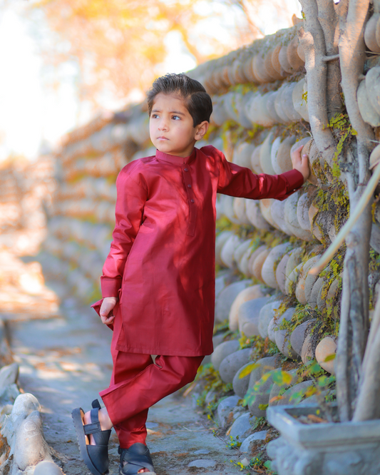 Royal Mehroon Cotton Grace Shalwar Kameez