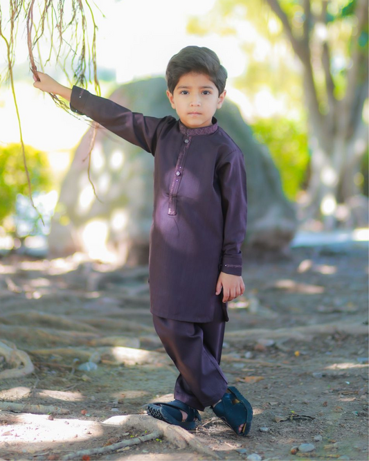 Dark Brown Totoonish Shalwar Kameez