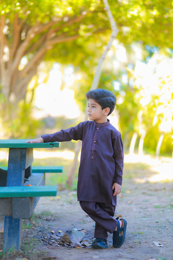 Dark Brown Totoonish Shalwar Kameez