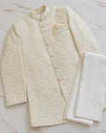 Noor-e-Shehzada white embroidered Sherwani with matching trouser for boys